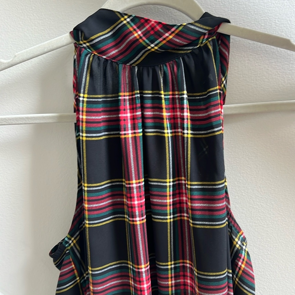 J Crew tartan plaid sleeveless tie halter top